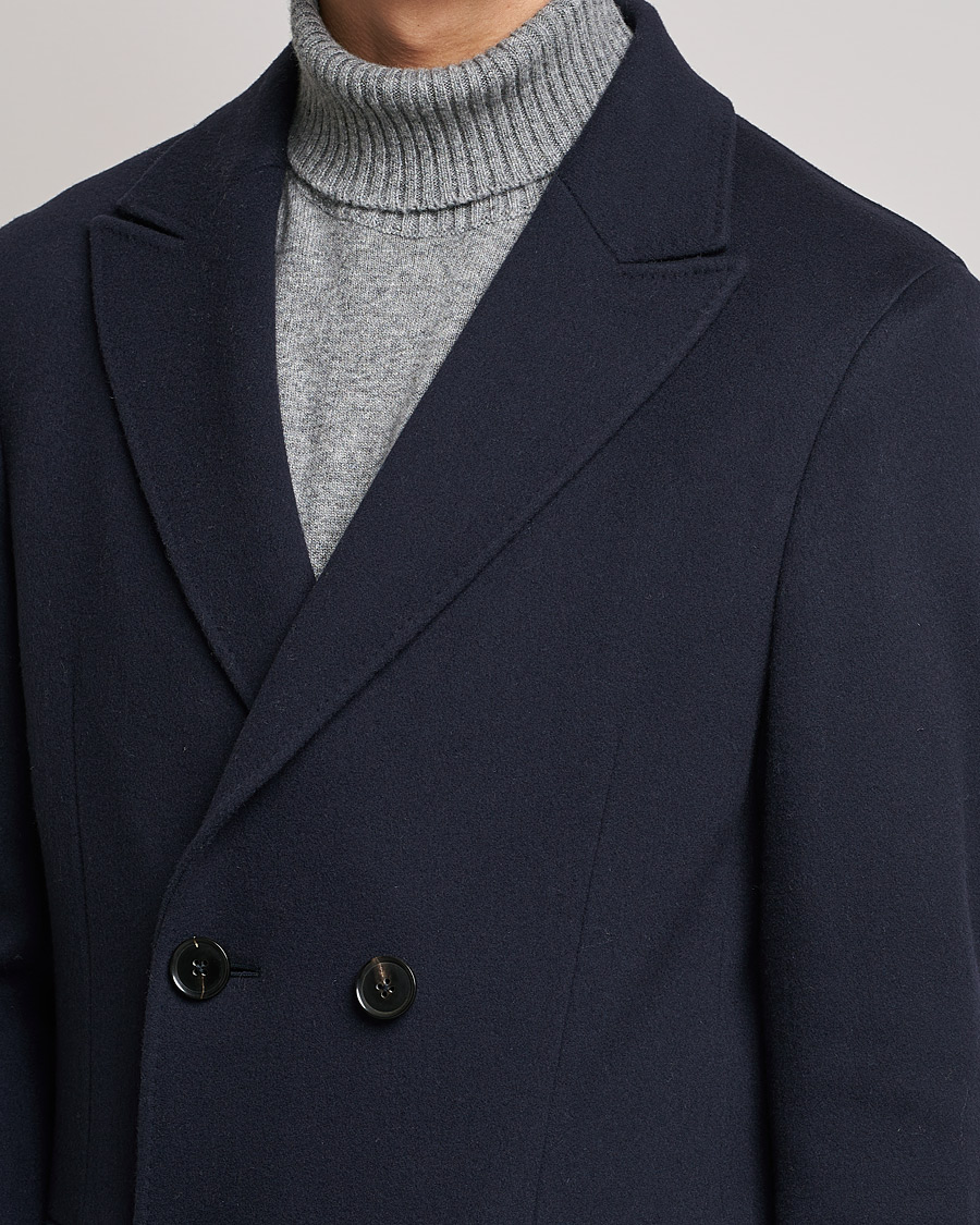 Herre | Jakker | Zegna | Double Breasted Cashmere Coat Navy