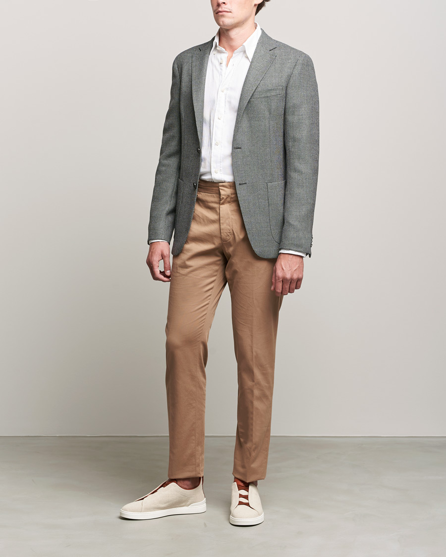 Herre | Dressjakker | Zegna | Unconstructed Wool Blazer Light Grey
