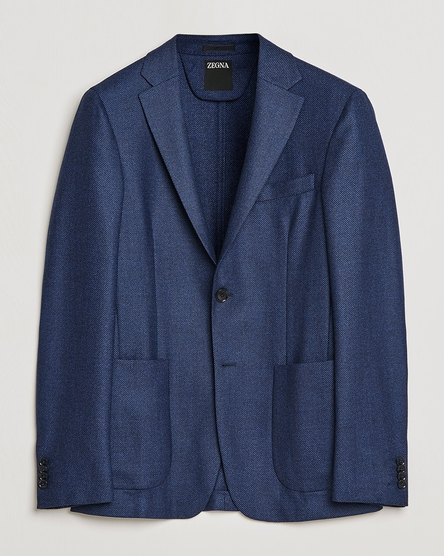 Herre | Dressjakker | Zegna | Unconstructed Wool Blazer Dark Blue