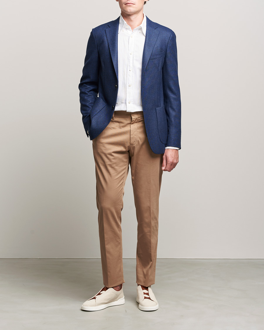 Herre | Dressjakker | Zegna | Unconstructed Wool Blazer Dark Blue