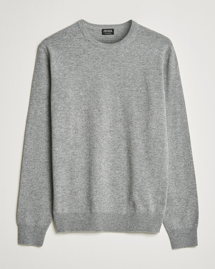 Herre | Gensere | Zegna | Oasi Cashmere Crew Neck Grey Melange