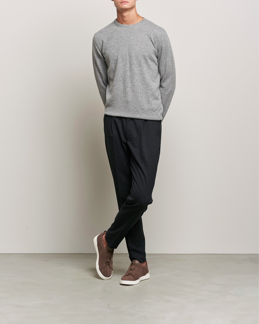 Herre | Gensere | Zegna | Oasi Cashmere Crew Neck Grey Melange