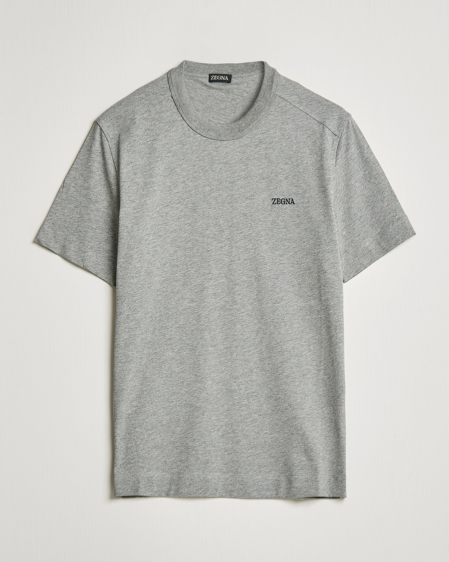 Herre | T-Shirts | Zegna | Premium Cotton T-Shirt Grey Melange