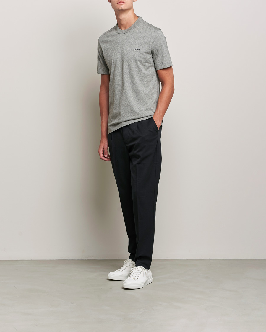 Herre | T-Shirts | Zegna | Premium Cotton T-Shirt Grey Melange
