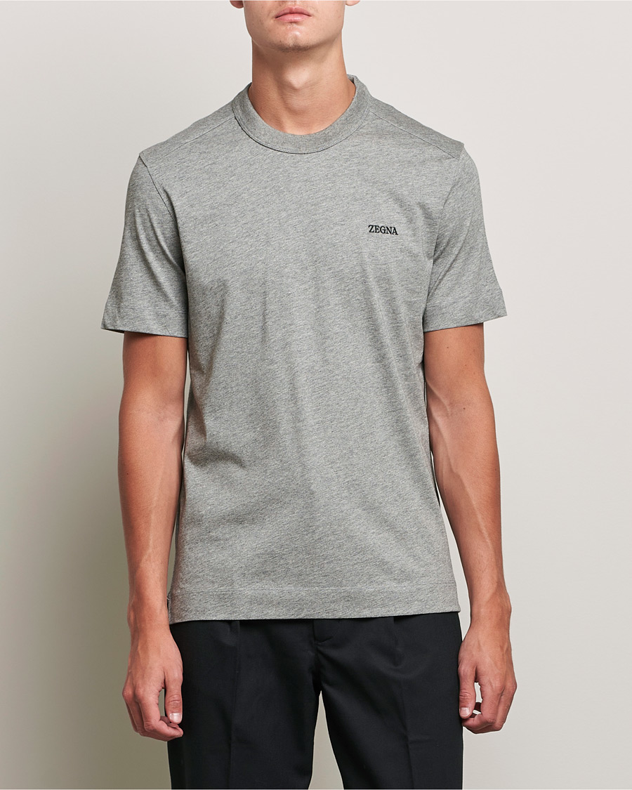 Herre | Zegna | Zegna | Premium Cotton T-Shirt Grey Melange
