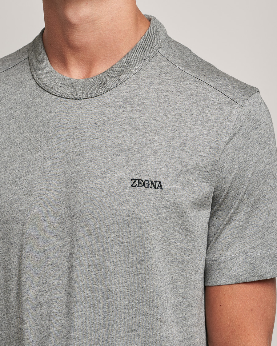 Herre | T-Shirts | Zegna | Premium Cotton T-Shirt Grey Melange