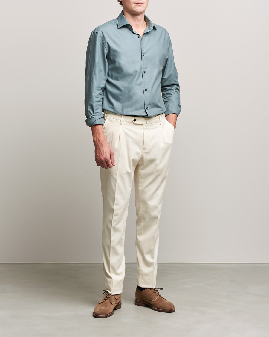 Herre | Skjorter | Zegna | Premium Cotton Shirt Teal