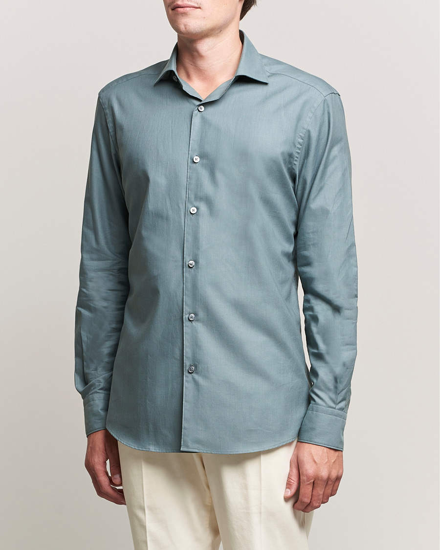 Herre | Skjorter | Zegna | Premium Cotton Shirt Teal
