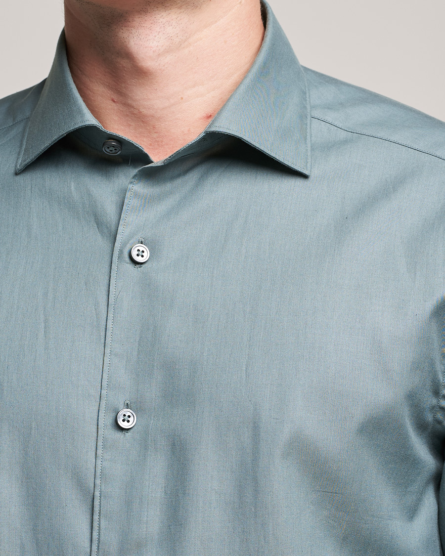 Herre | Skjorter | Zegna | Premium Cotton Shirt Teal