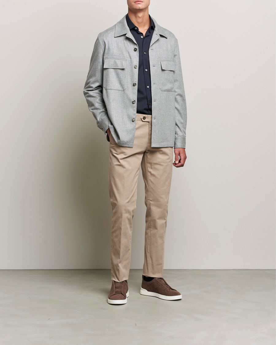 Herre | Skjorter | Zegna | Premium Cotton Shirt Navy