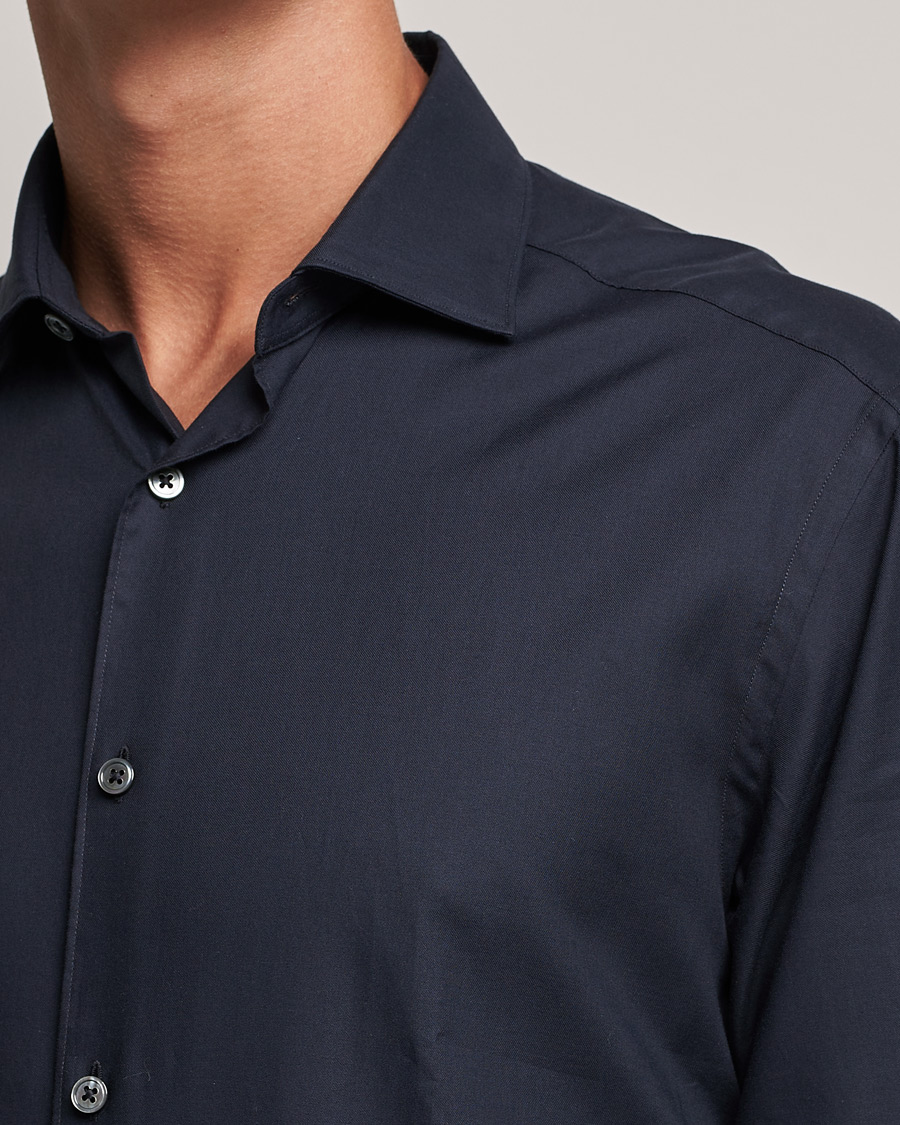 Herre | Skjorter | Zegna | Premium Cotton Shirt Navy