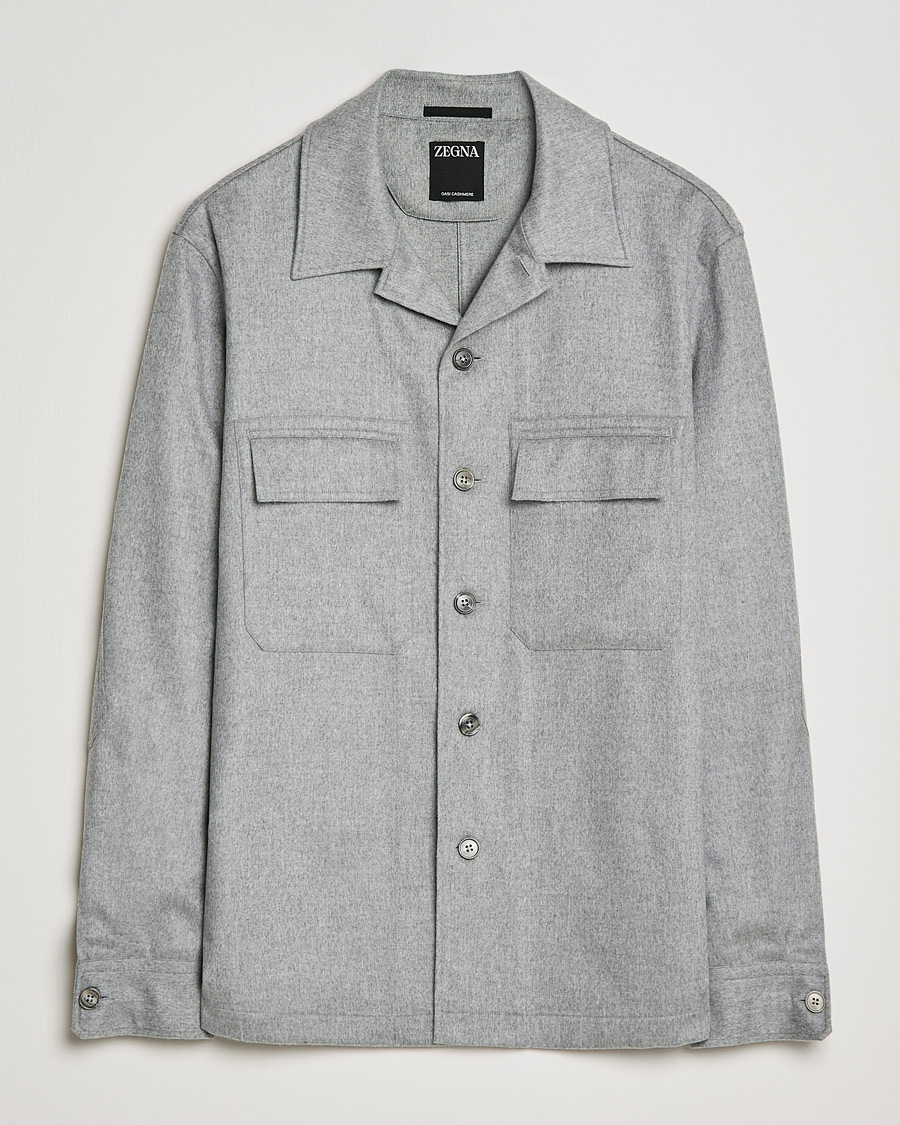 Herre | Skjorter | Zegna | Oasi Cashmere Overshirt Light Grey