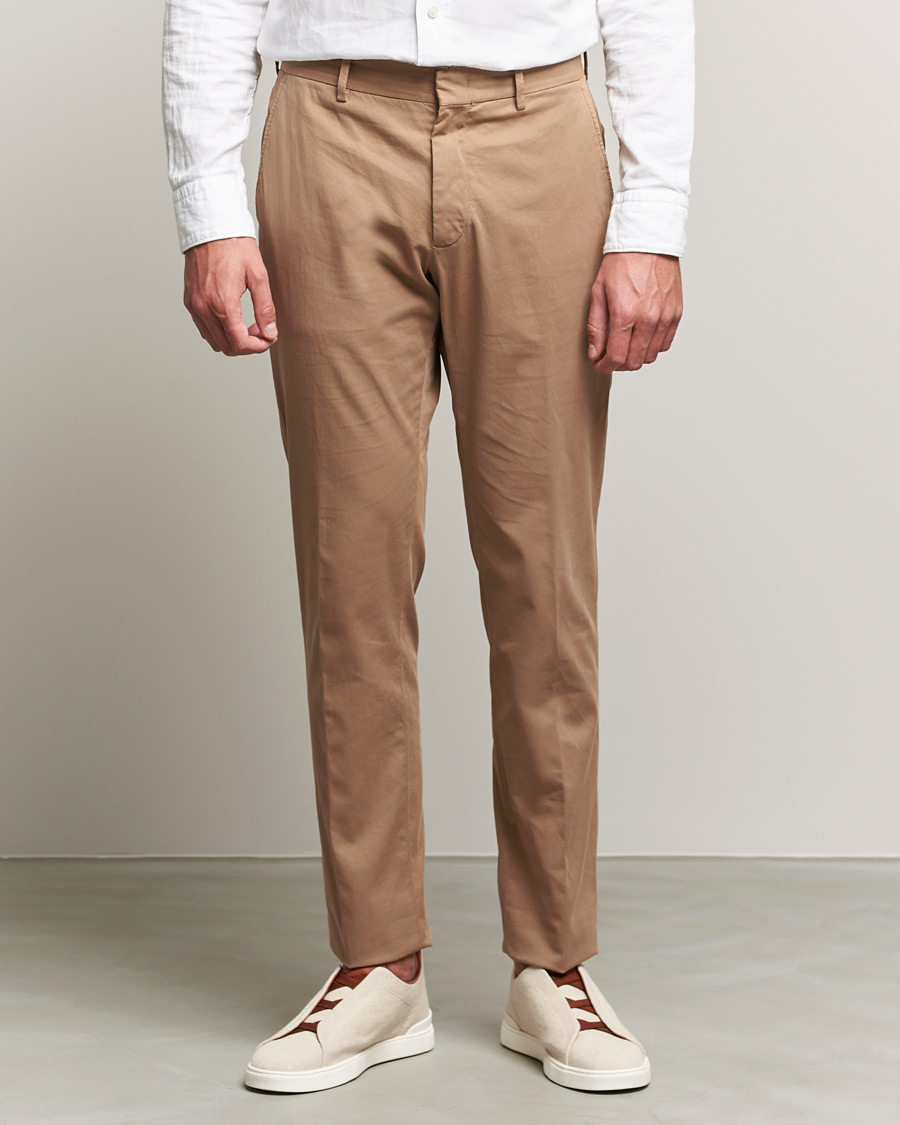 Herre | Bukser | Zegna | Premium Cotton Chinos Beige
