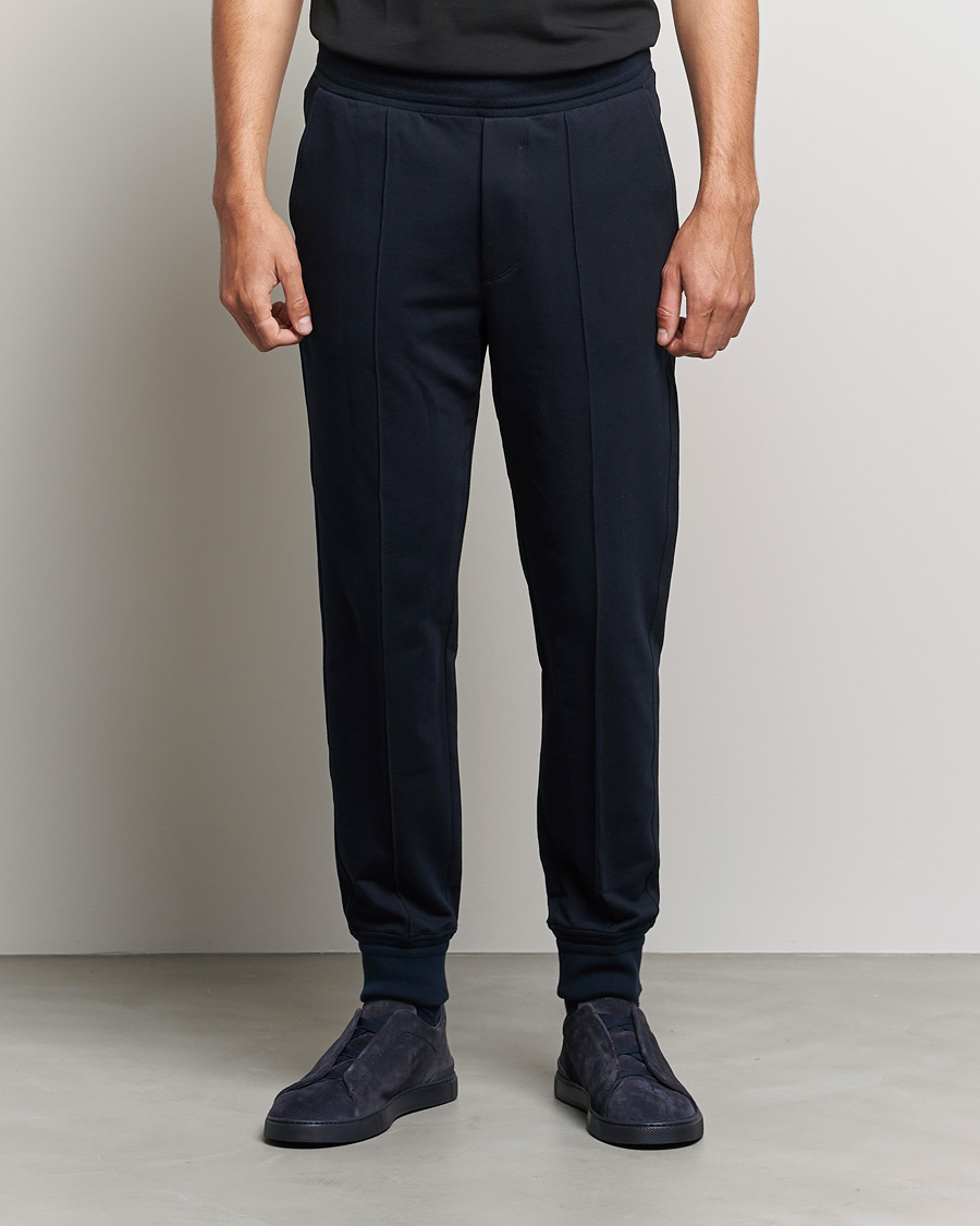 Herre | Bukser | Zegna | Cotton Stretch Joggers Navy