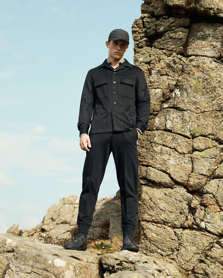 Herre | Bukser | Zegna | Cotton Stretch Joggers Navy