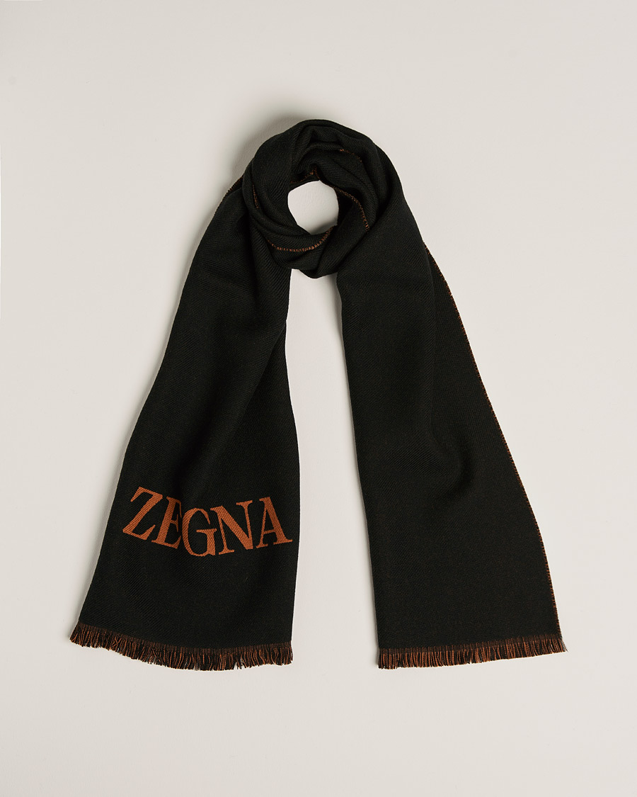 Herre | Zegna Bicolor Wool Scarf Black | Zegna | Bicolor Wool Scarf Black