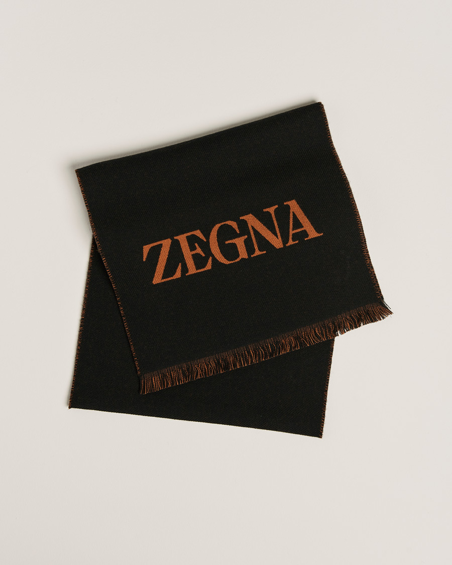 Herre | Zegna Bicolor Wool Scarf Black | Zegna | Bicolor Wool Scarf Black