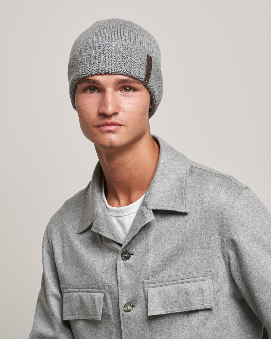 Herre | Zegna Cashmere Beanie Light Grey | Zegna | Cashmere Beanie Light Grey