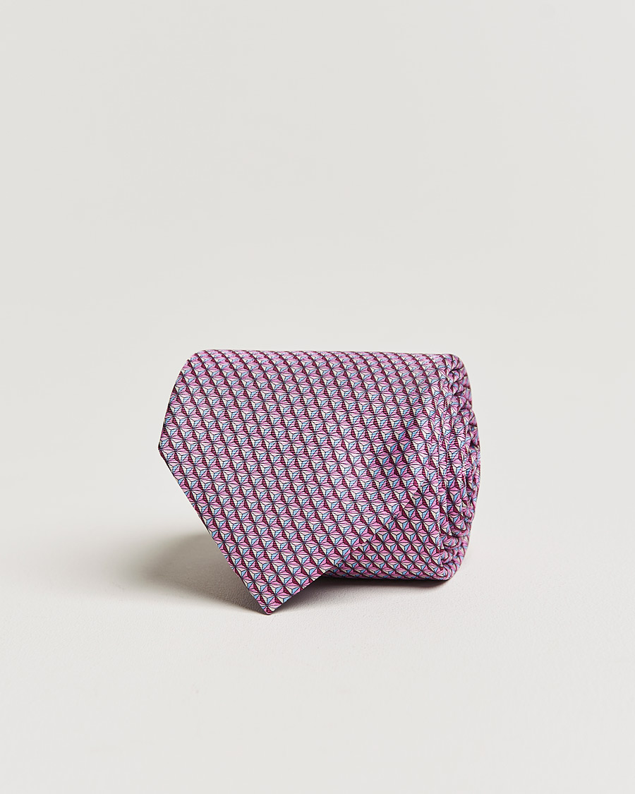 Herre | Zegna Printed Silk Tie Pink | Zegna | Printed Silk Tie Pink