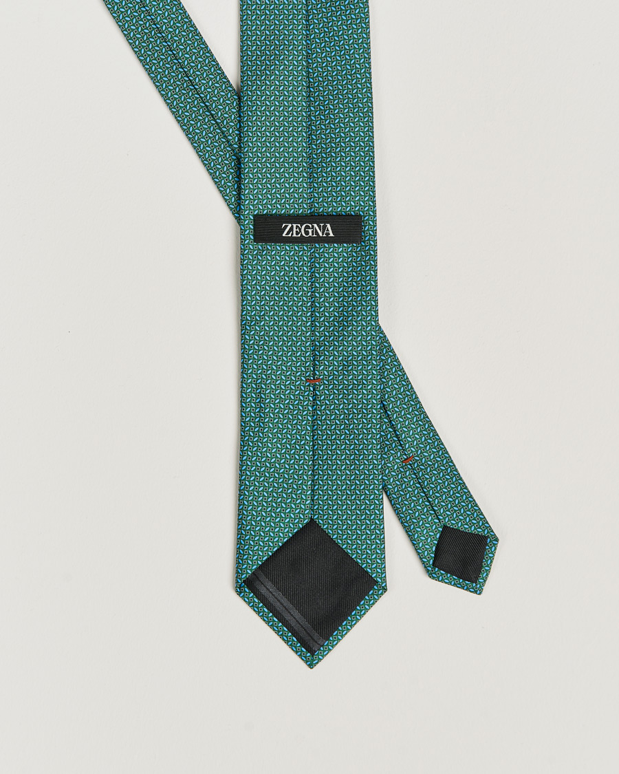 Herre | Slips | Zegna | Printed Silk Tie Dark Green