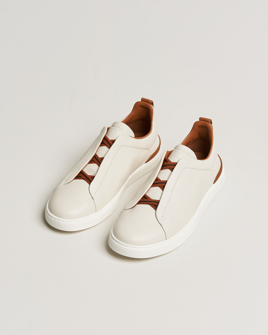 Herre | Zegna | Zegna | Triple Stitch Sneaker White Deerskin