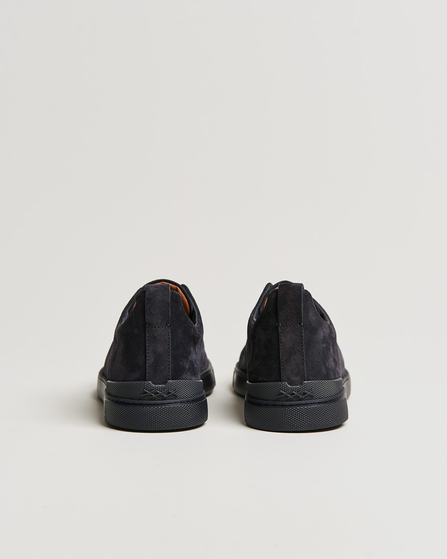 Herre | Zegna Triple Stitch Sneakers Full Navy Suede | Zegna | Triple Stitch Sneakers Full Navy Suede