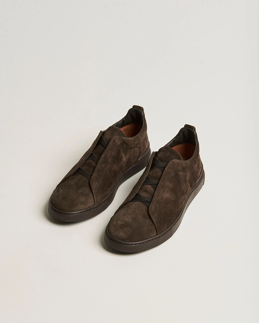 Herre | Sneakers | Zegna | Triple Stitch Sneakers Full Brown Suede