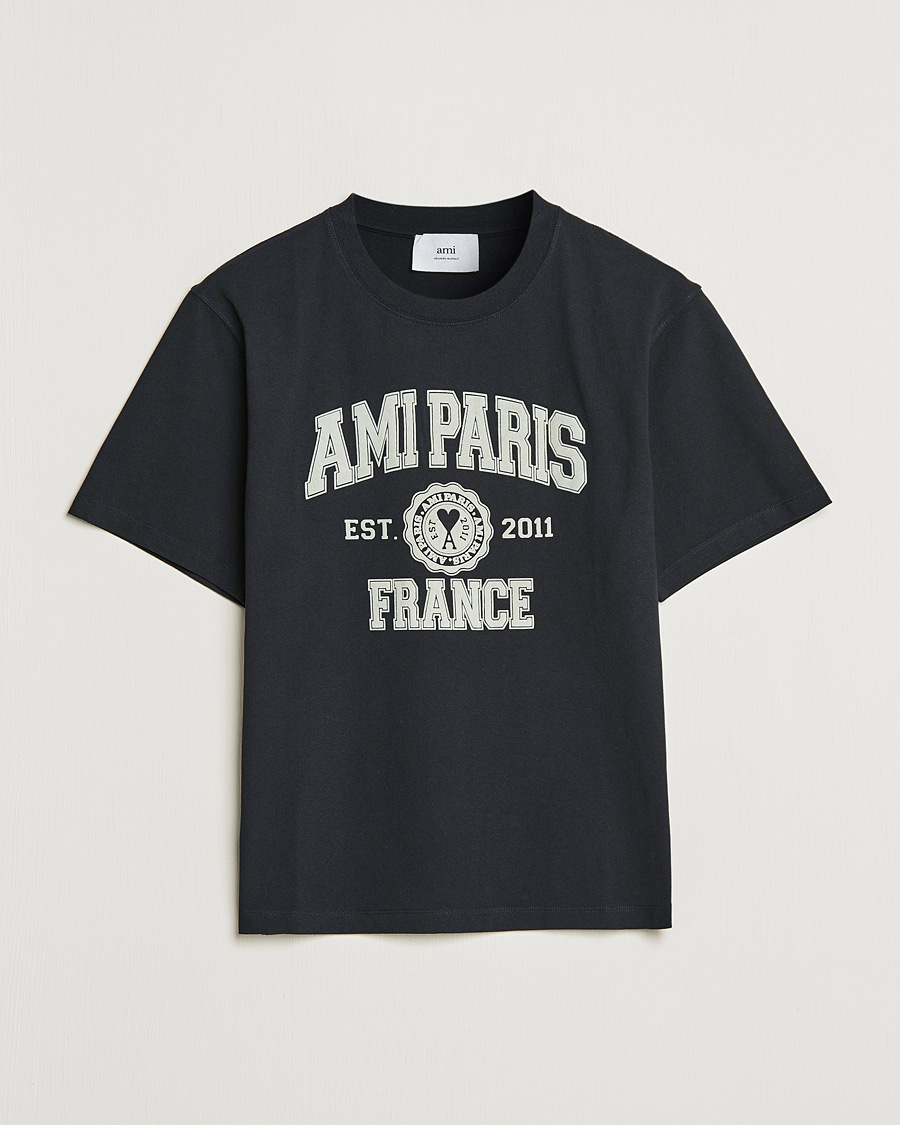 Herre | Kortermede t-shirts | AMI | Paris College T-Shirt Black