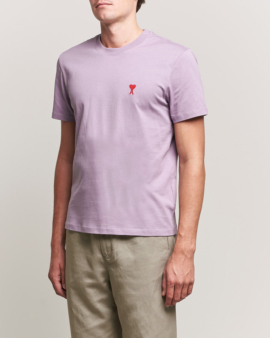 Herre | T-Shirts | AMI | Heart Logo T-Shirt Washed Purple