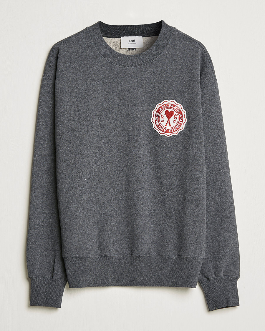 Herre | Gensere | AMI | France Patch Sweatshirt Heather Grey