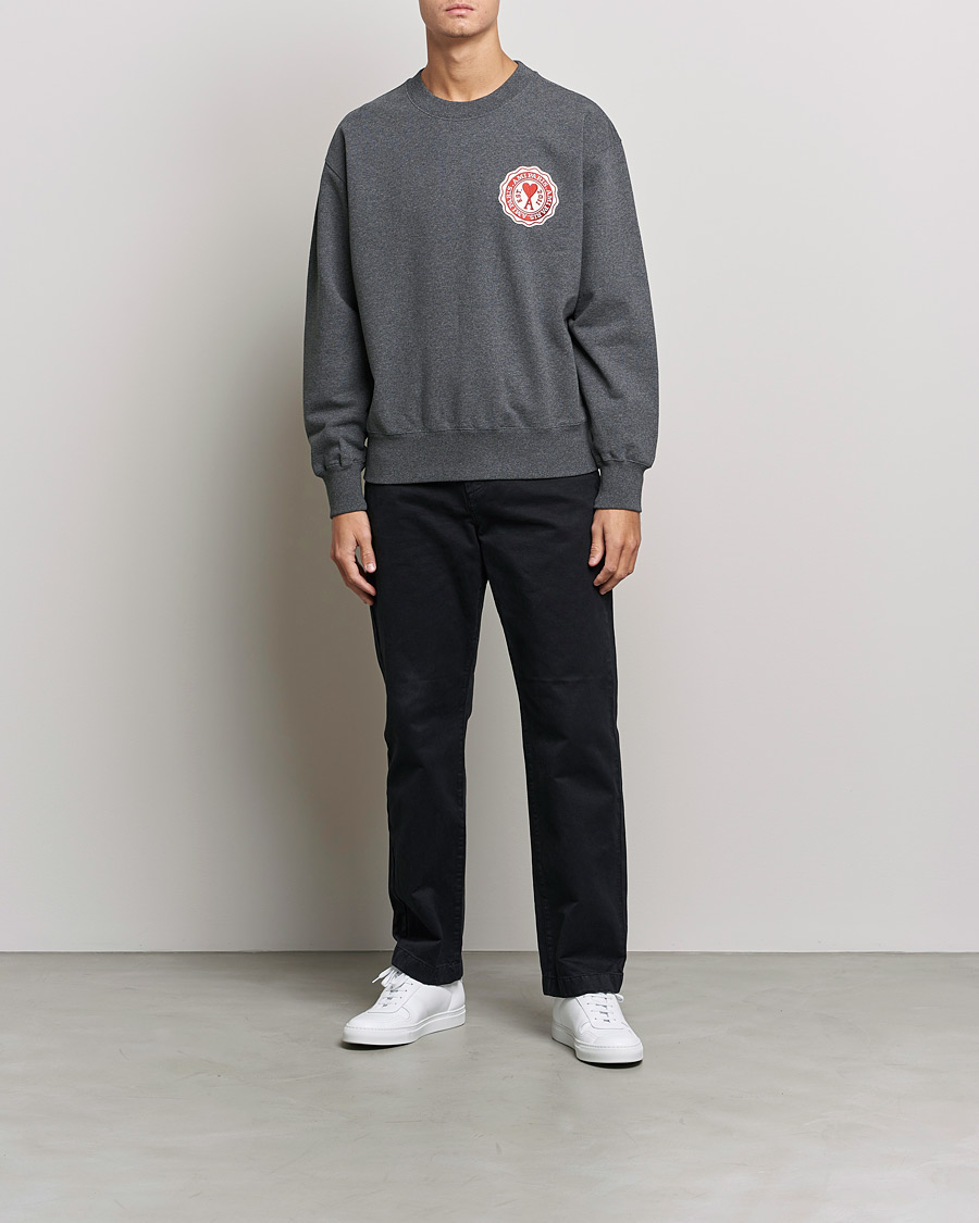 Herre | Gensere | AMI | France Patch Sweatshirt Heather Grey