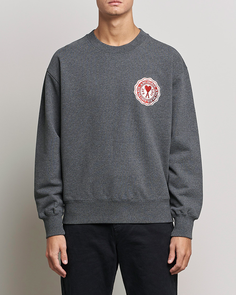 Herre | Gensere | AMI | France Patch Sweatshirt Heather Grey