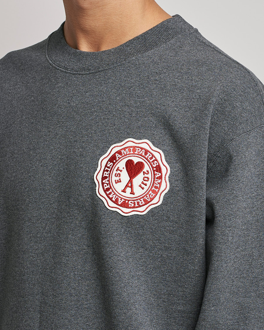 Herre | Gensere | AMI | France Patch Sweatshirt Heather Grey