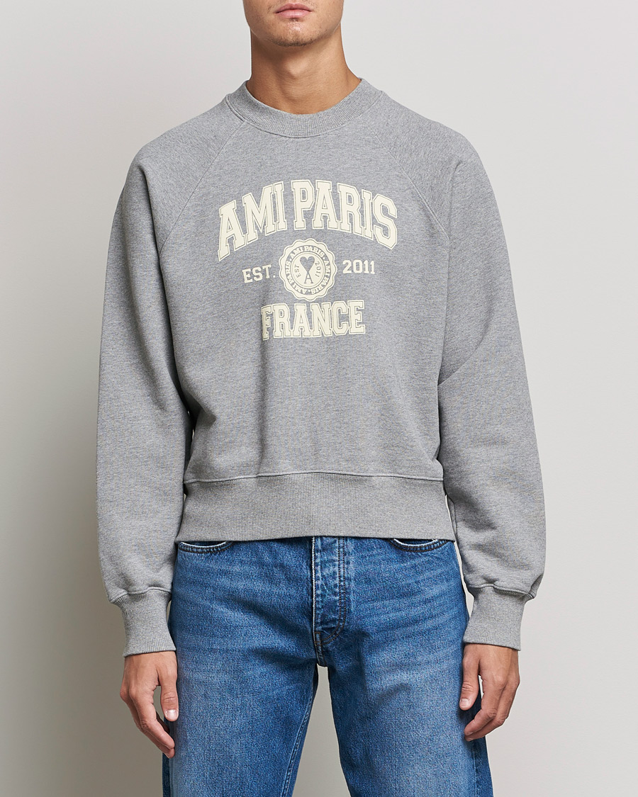 Herre | Gensere | AMI | Paris College Sweatshirt Heather Grey