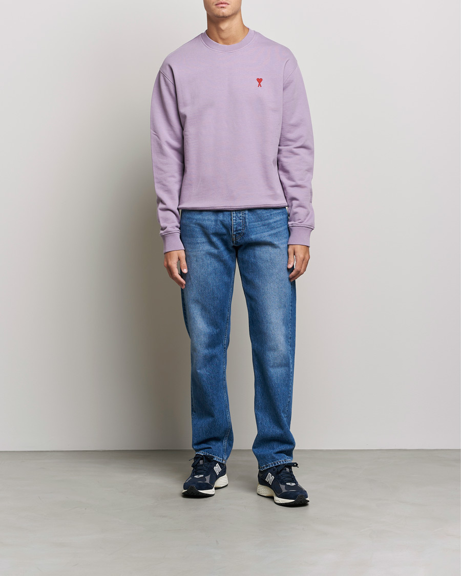 Herre | Gensere | AMI | Heart Logo Sweatshirt Washed Purple