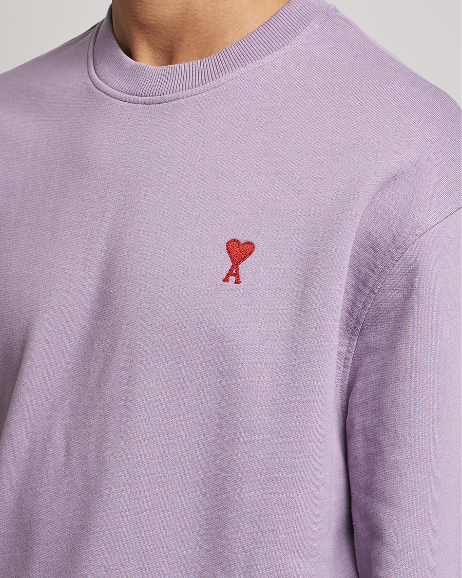 Herre | Gensere | AMI | Heart Logo Sweatshirt Washed Purple