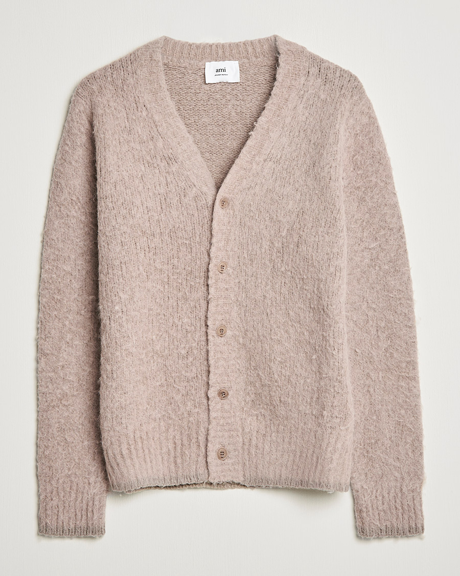 Herre | Gensere | AMI | Brushed Wool Cardigan Beige