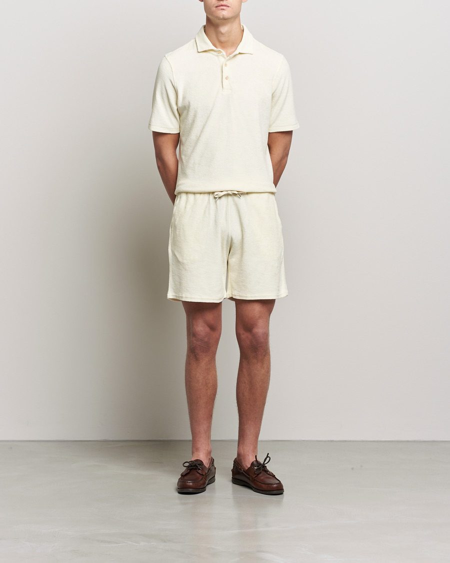 Herre |  | Stenströms | Towelling Cotton Poloshirt Cream