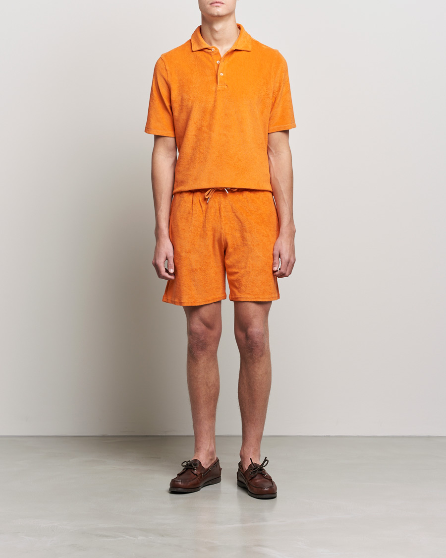 Herre |  | Stenströms | Towelling Cotton Poloshirt Orange