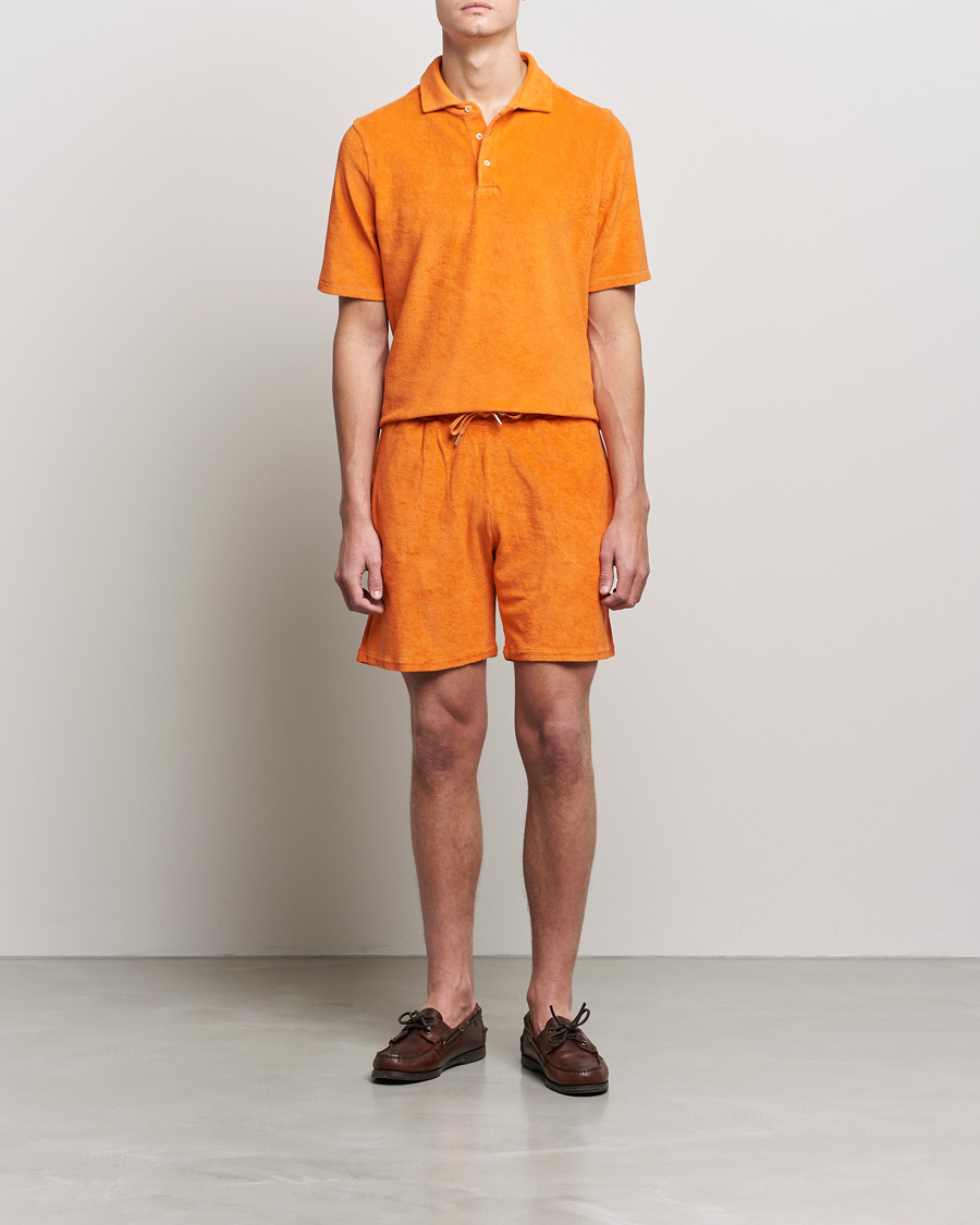 Herre | Pikéer | Stenströms | Towelling Cotton Poloshirt Orange