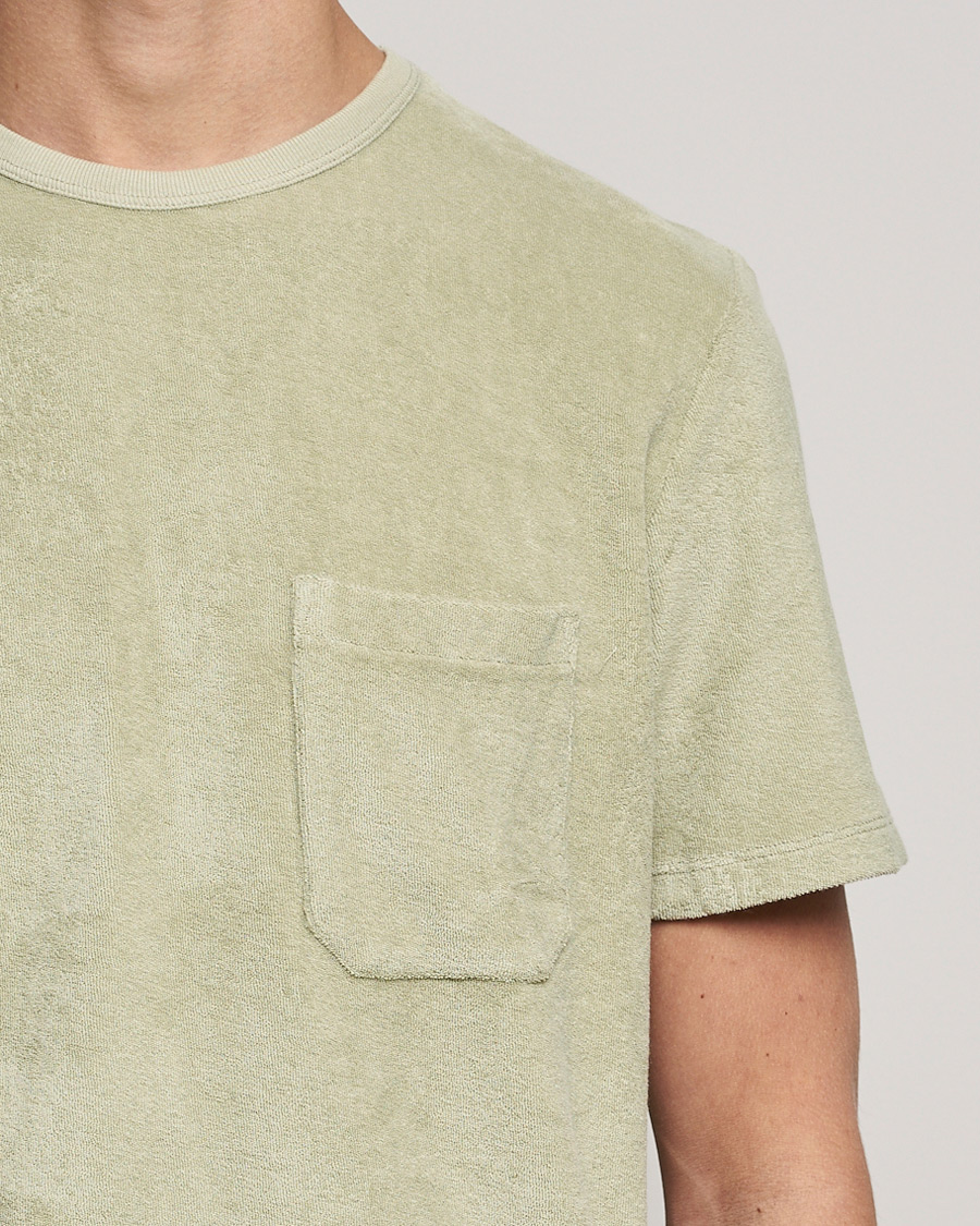 Herre | T-Shirts | Stenströms | Towelling Cotton T-Shirt Olive