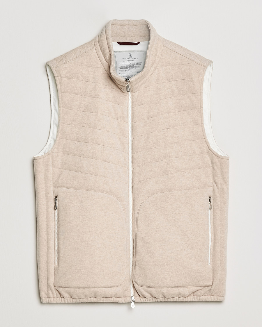 Herre | Jakker | Brunello Cucinelli | Cashmere Quilted Vest Beige