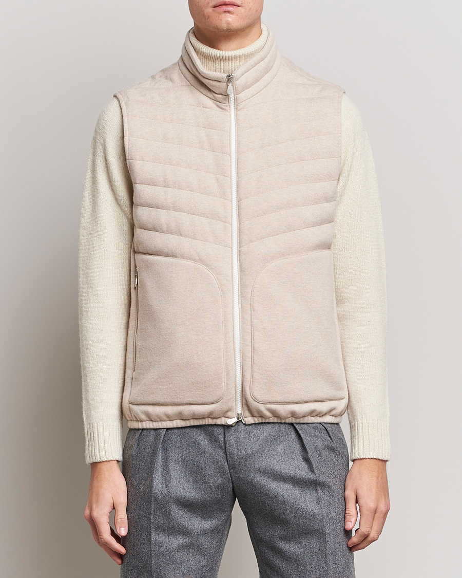 Herre | Jakker | Brunello Cucinelli | Cashmere Quilted Vest Beige