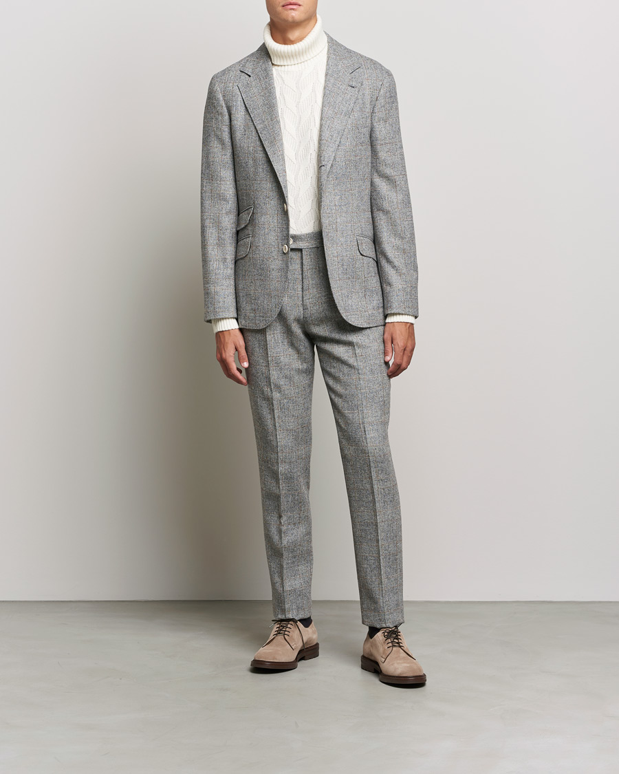 Herre | Dresser | Brunello Cucinelli | Prince Of Wales Flannel Suit Grey Melange