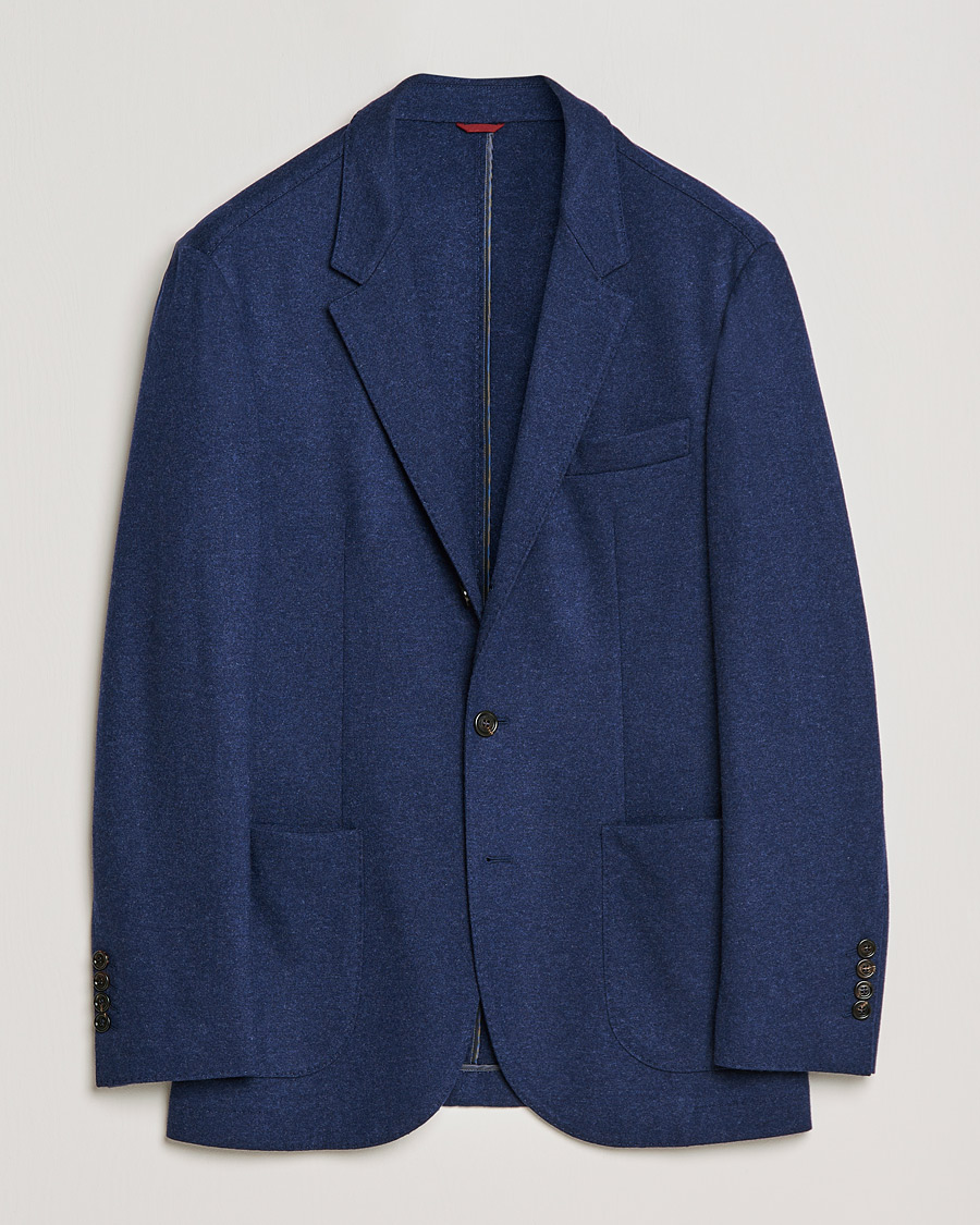 Herre | Dressjakker | Brunello Cucinelli | Cashmere Jersey Jacket Dark Blue