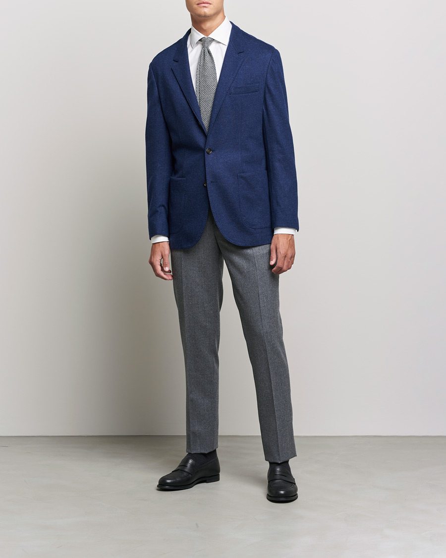 Herre | Strikkede blazere  | Brunello Cucinelli | Cashmere Jersey Jacket Dark Blue