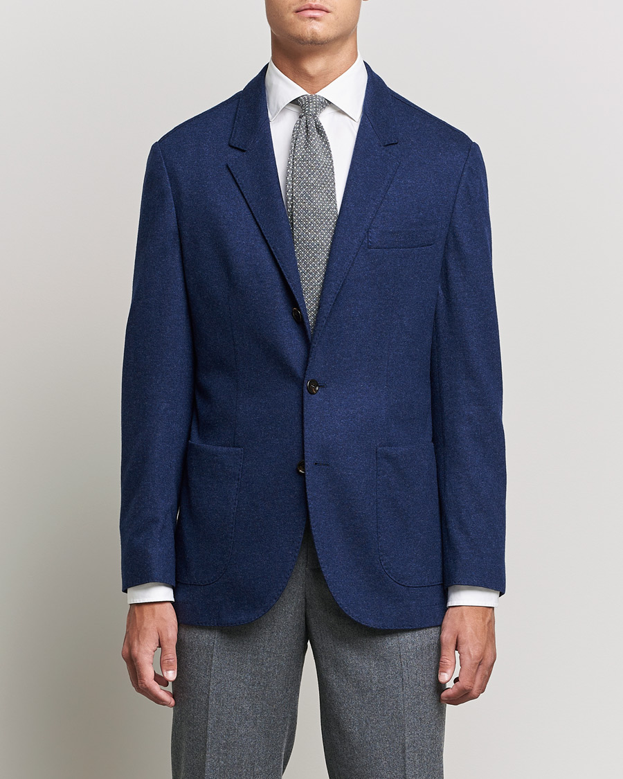 Herre | Luxury Brands | Brunello Cucinelli | Cashmere Jersey Jacket Dark Blue