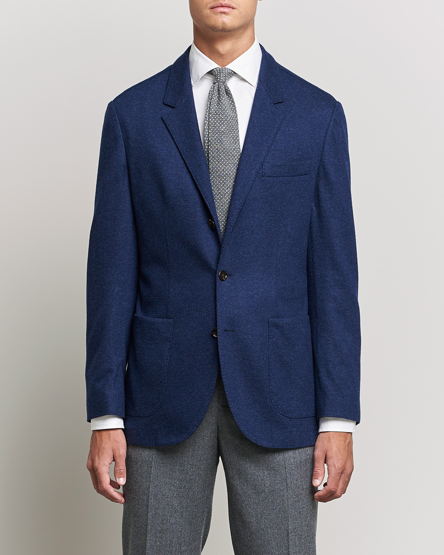Herre | Dressjakker | Brunello Cucinelli | Cashmere Jersey Jacket Dark Blue