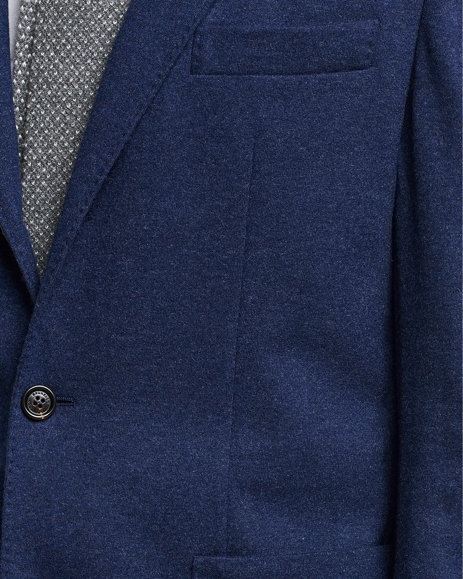 Herre | Dressjakker | Brunello Cucinelli | Cashmere Jersey Jacket Dark Blue