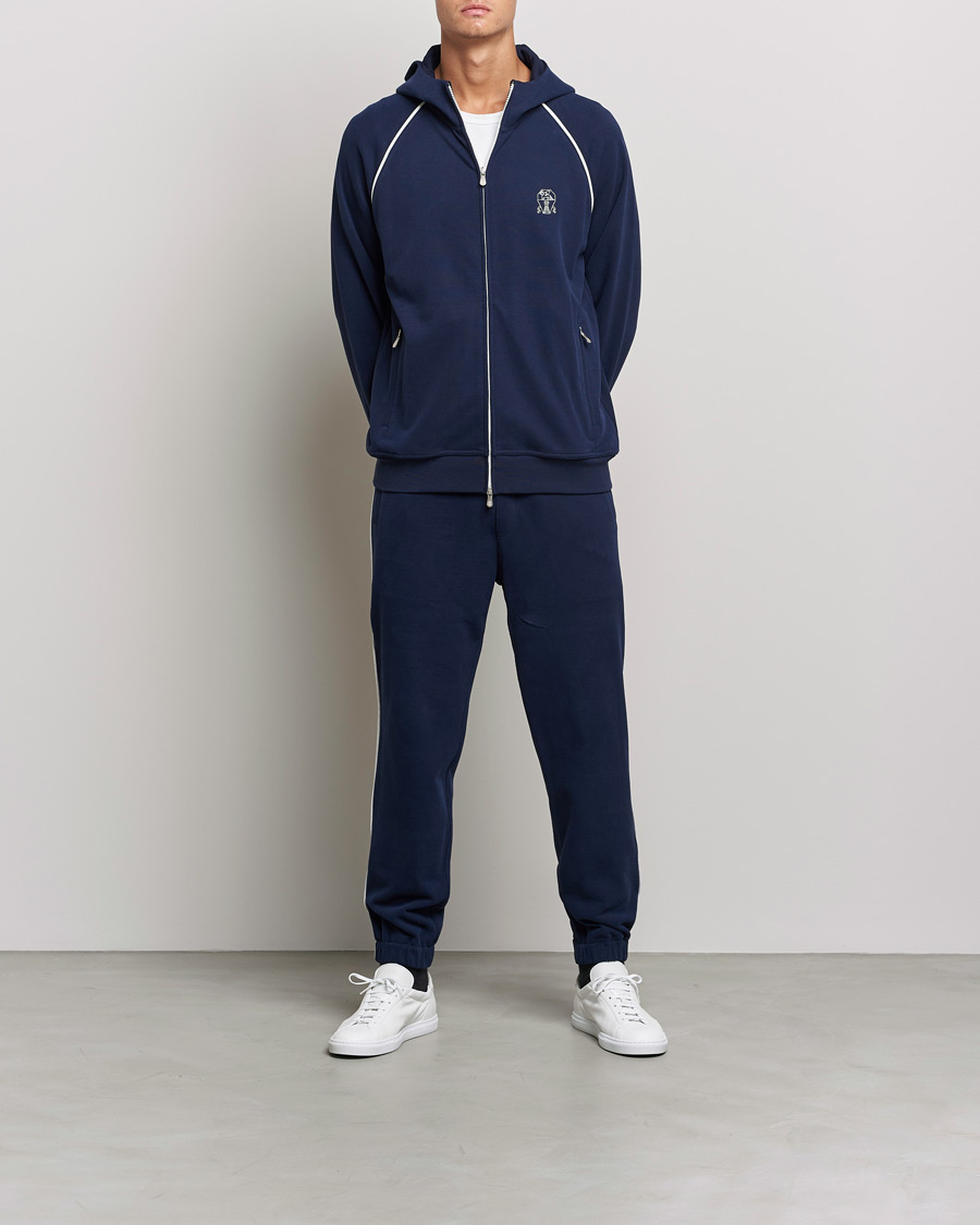 Herre | Bukser | Brunello Cucinelli | Soft Cotton Joggers Cobalt Blue